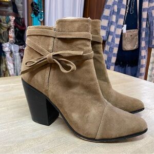 RAYE x Revolve Elsa Lace Ankle Boots Brown Suede Sz 10